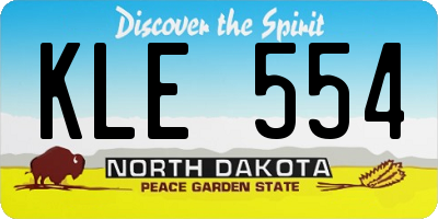 ND license plate KLE554