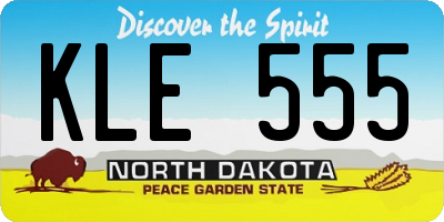 ND license plate KLE555