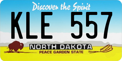 ND license plate KLE557