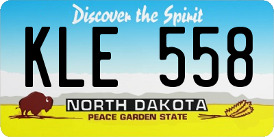 ND license plate KLE558