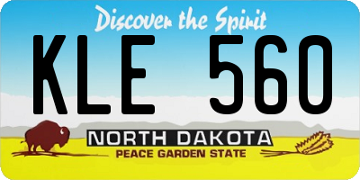 ND license plate KLE560