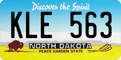 ND license plate KLE563