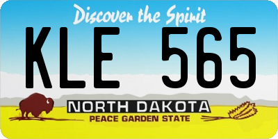 ND license plate KLE565