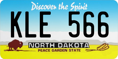 ND license plate KLE566