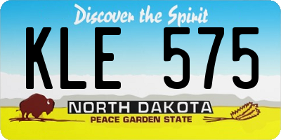 ND license plate KLE575