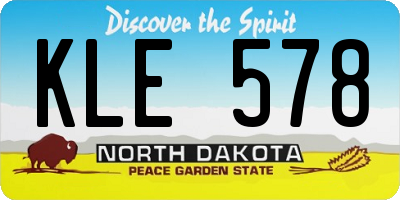 ND license plate KLE578