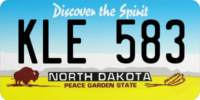 ND license plate KLE583