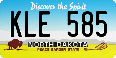 ND license plate KLE585