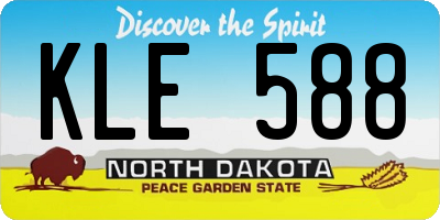 ND license plate KLE588
