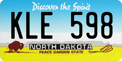 ND license plate KLE598