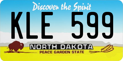 ND license plate KLE599