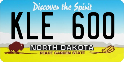 ND license plate KLE600