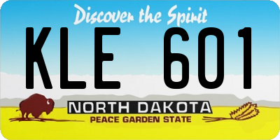 ND license plate KLE601