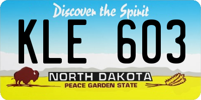 ND license plate KLE603