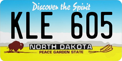 ND license plate KLE605