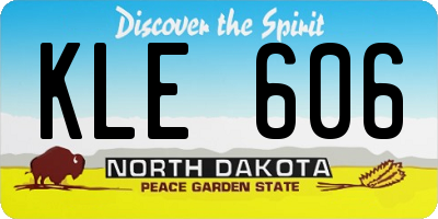 ND license plate KLE606