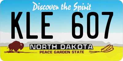 ND license plate KLE607