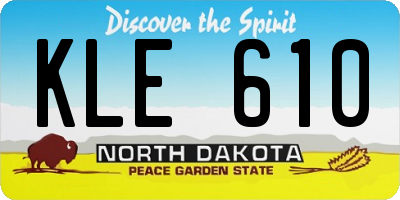 ND license plate KLE610
