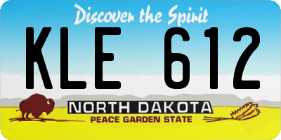 ND license plate KLE612