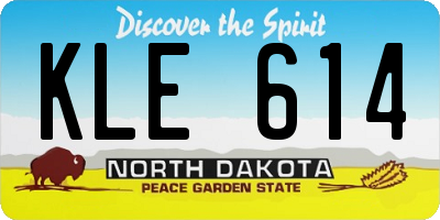 ND license plate KLE614