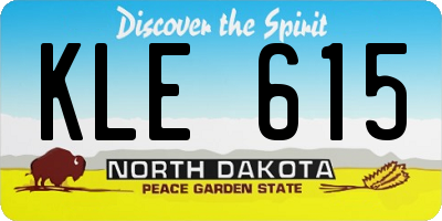 ND license plate KLE615