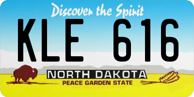 ND license plate KLE616