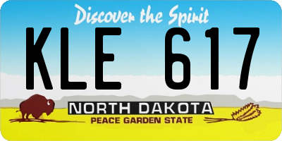 ND license plate KLE617