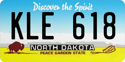 ND license plate KLE618