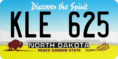 ND license plate KLE625
