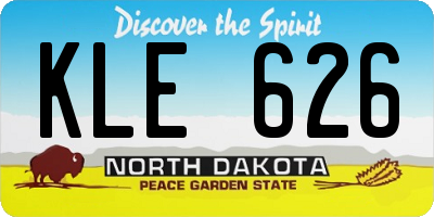 ND license plate KLE626