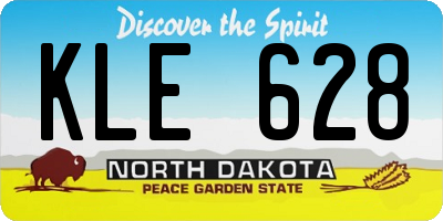 ND license plate KLE628