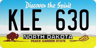 ND license plate KLE630