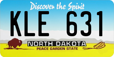 ND license plate KLE631
