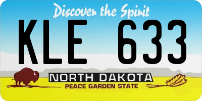 ND license plate KLE633