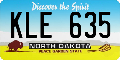 ND license plate KLE635