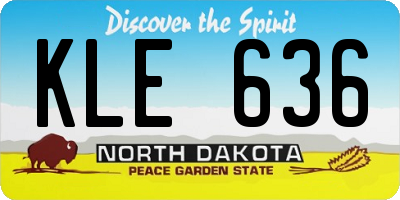 ND license plate KLE636