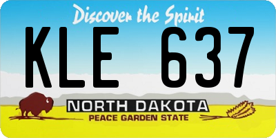 ND license plate KLE637