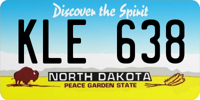 ND license plate KLE638
