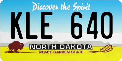 ND license plate KLE640