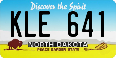 ND license plate KLE641