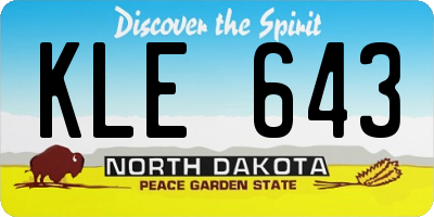 ND license plate KLE643
