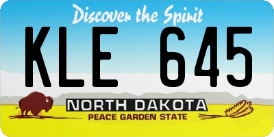 ND license plate KLE645