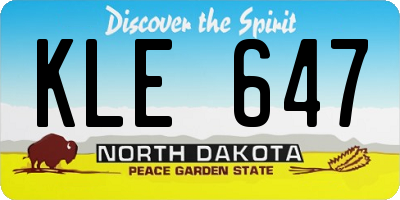 ND license plate KLE647