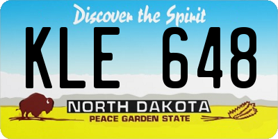 ND license plate KLE648