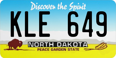 ND license plate KLE649