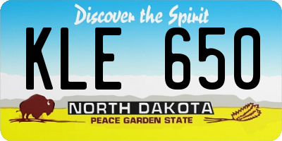 ND license plate KLE650