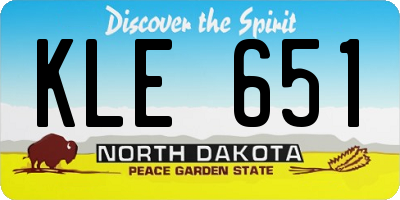 ND license plate KLE651
