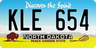 ND license plate KLE654