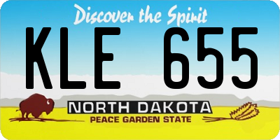 ND license plate KLE655