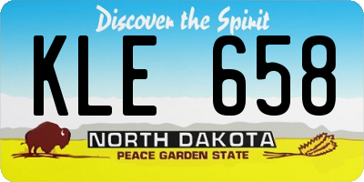 ND license plate KLE658